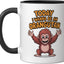 Taza de cerámica orangután divertido y lindo negro/blanco