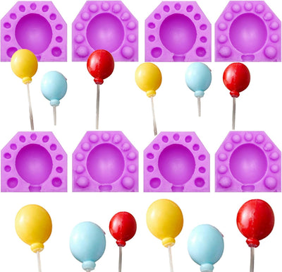 Juego 8 Molde Silicona Fondant Piruletas Dulces Chocolate