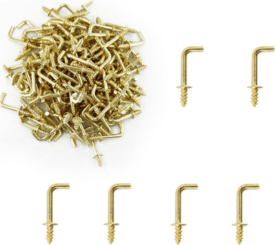 150 Mini Ganchos Latón 1/2pulg Dorado Autorroscantes