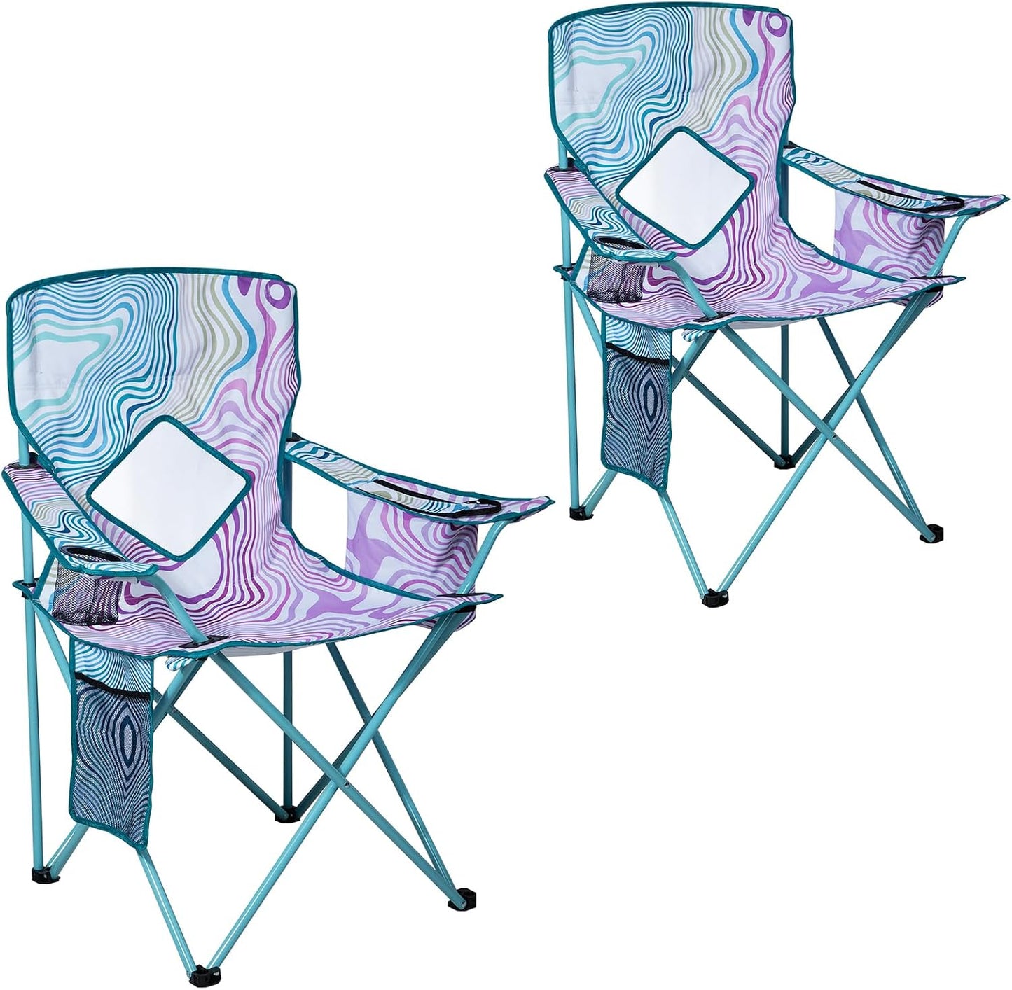 2 Sillas Plegables Camping con Bolsa Refrigera