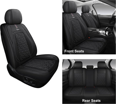 Funda asiento coche cuero sintético cojines negro
