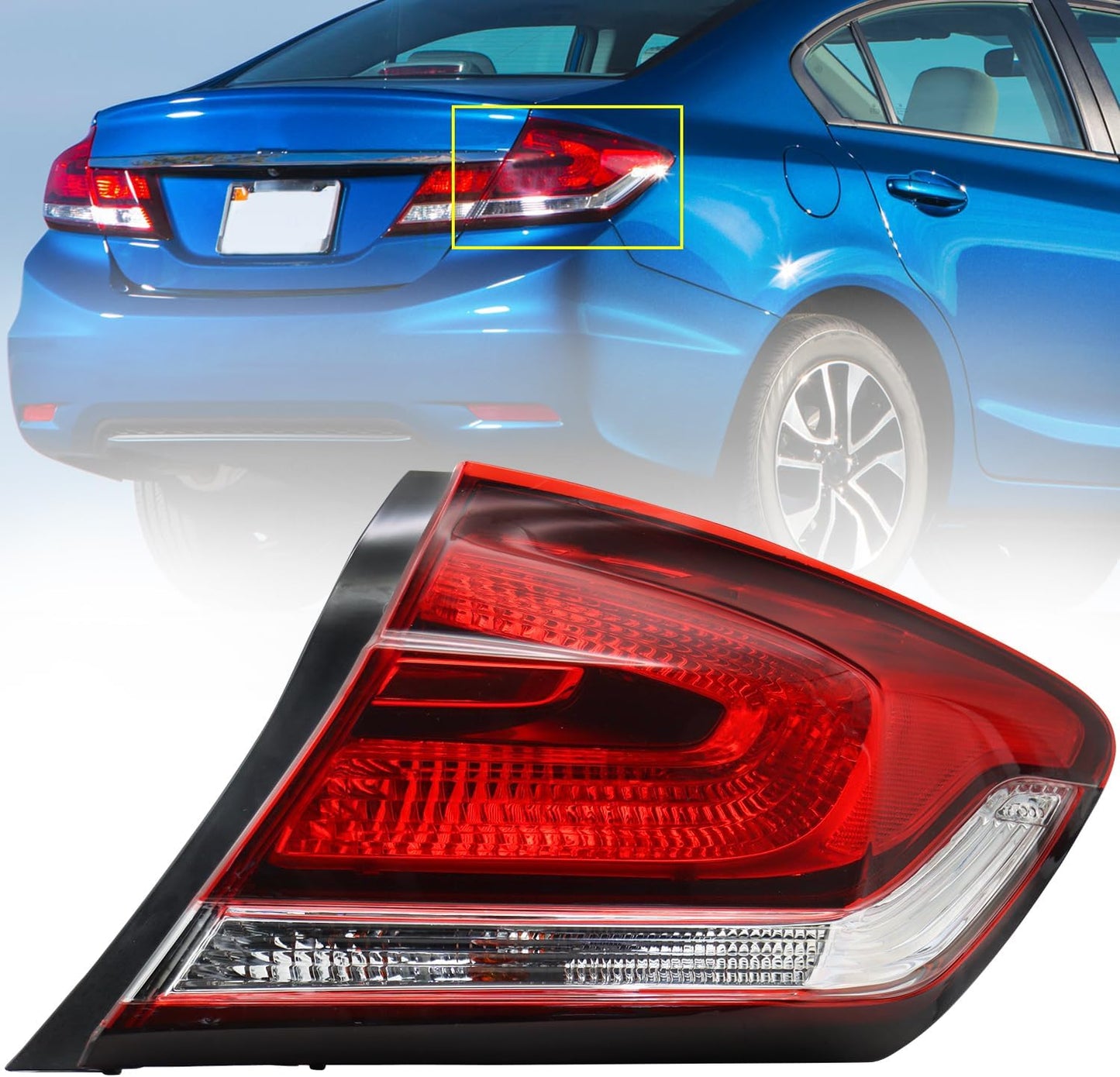 Luz trasera derecha Honda Civic 2013-2015 con bombilla