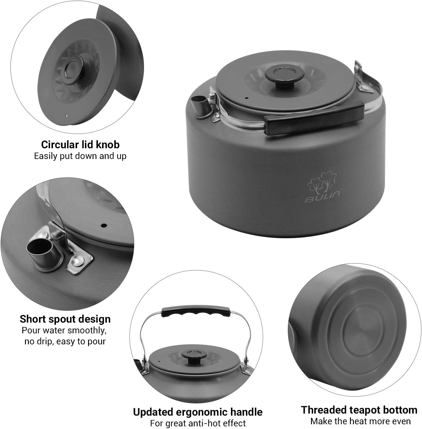 Hervidor al aire libre aleación aluminio 1.6L
