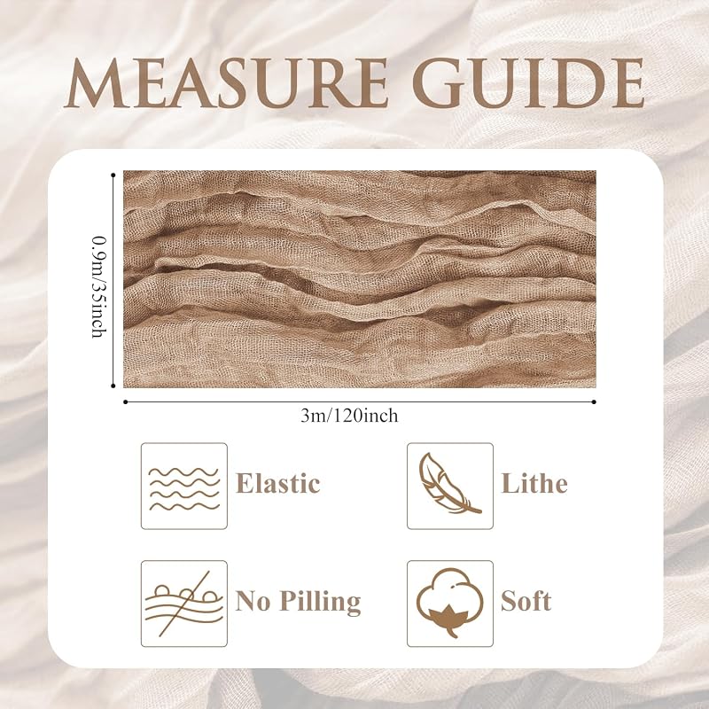 Camino mesa gasa cheesecloth 10ft color nude boho transparente