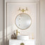 Aplique baño 2 luces doradas vidrio latón