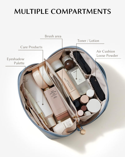 Bolsa maquillaje viaje gran capacidad mujer impermeable plana