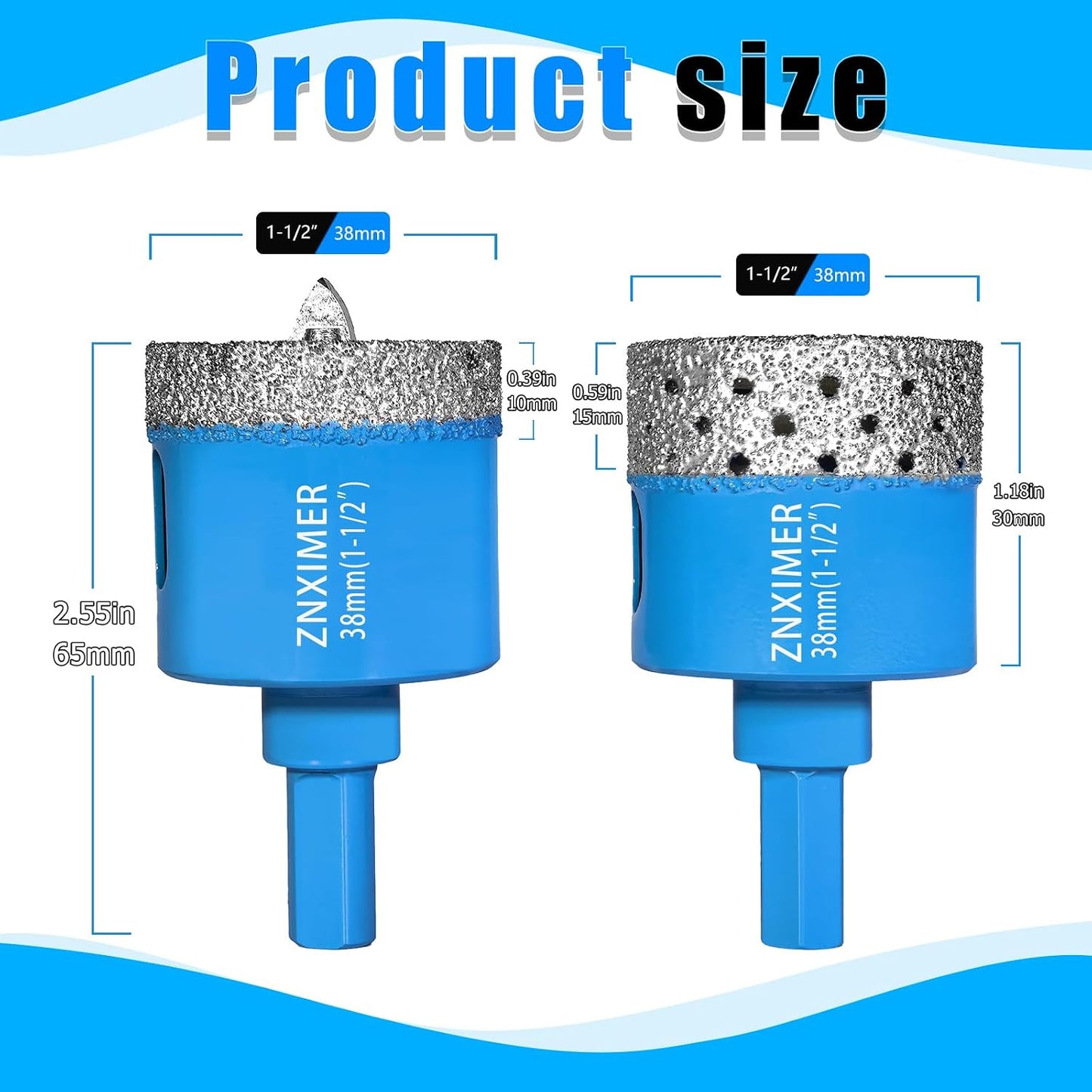 Brocas diamante 1.5pulg para azulejos cerámica granito