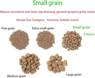 Suelo japonés Akadama grano pequeño 6lb para bonsái