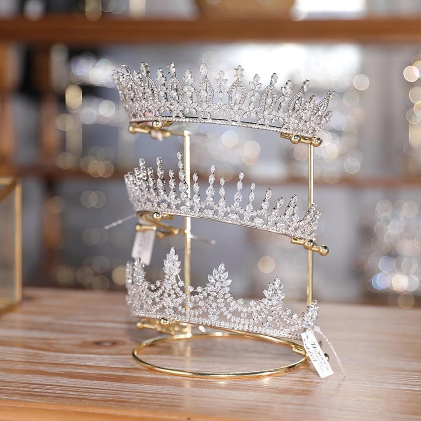 Soporte corona metal galvanizado 3 niveles para boda y hogar