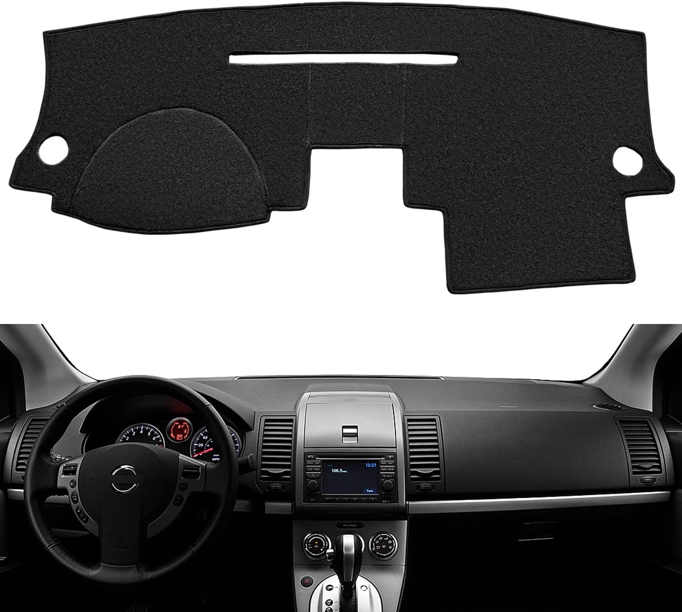 Alfombrilla ajustable para tablero Nissan Sentra F245 negro