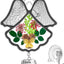 Atrapasoles vidrio dije corazón flores campanilla