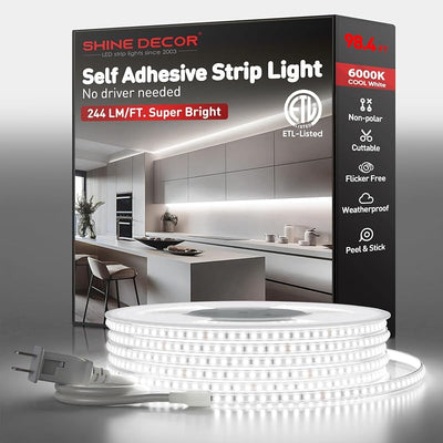 Tira luces LED 24000LM 120V sin driver cortable adhesiva