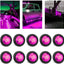 10 Pzas Luces LED impermeables púrpura para coche camión RV
