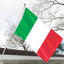 Bandera italiana 2x3ft doble cara poliéster 200D cabecera