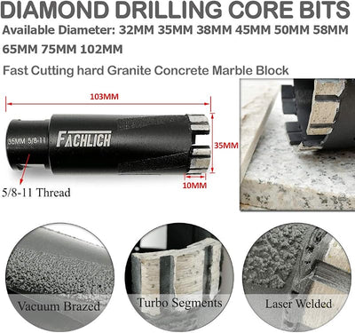Broca diamante 1-3/4" sierra granito soldada vacío