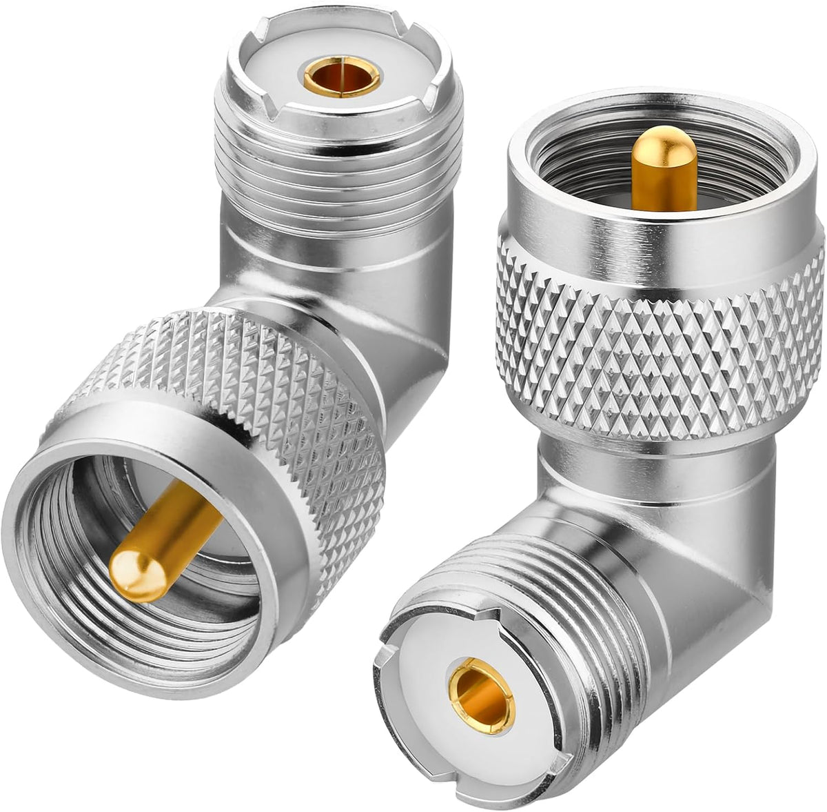 Adaptador coaxial UHF macho a hembra en L para CB y radio Ham