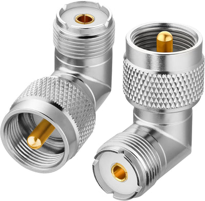Adaptador coaxial UHF macho a hembra en L para CB y radio Ham