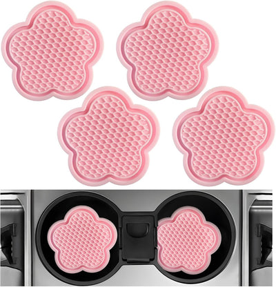 4 Pzas posavasos automóvil tapete flor antideslizante PVC
