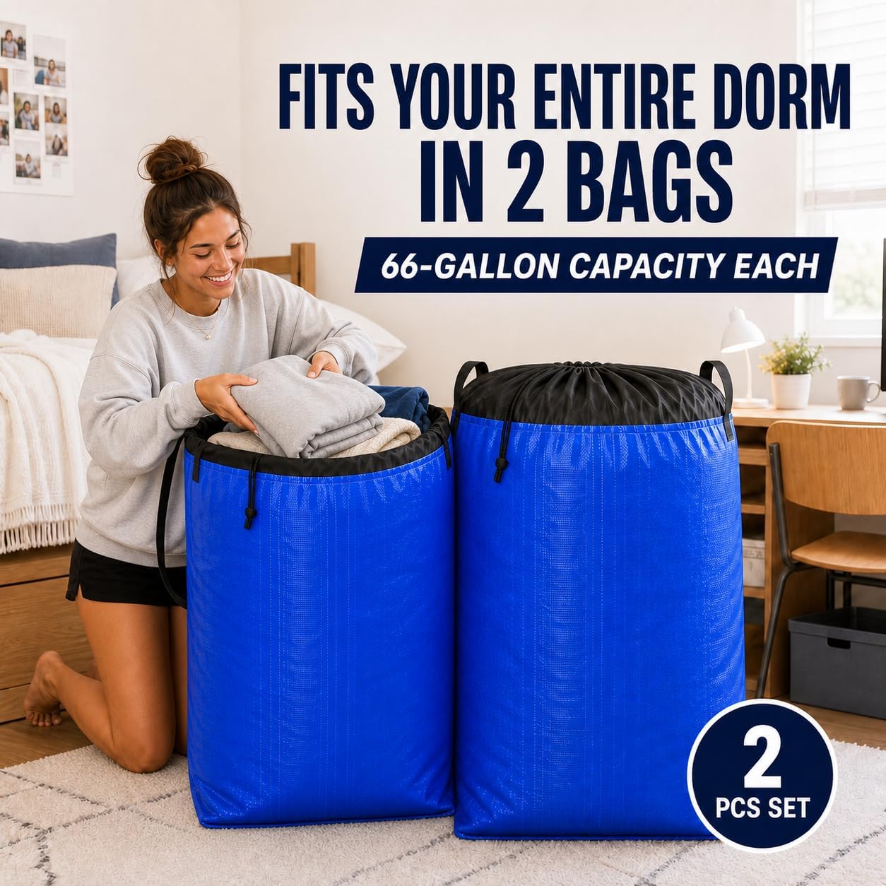 Bolsas mudanza 66gal set 2 con asas impermeables
