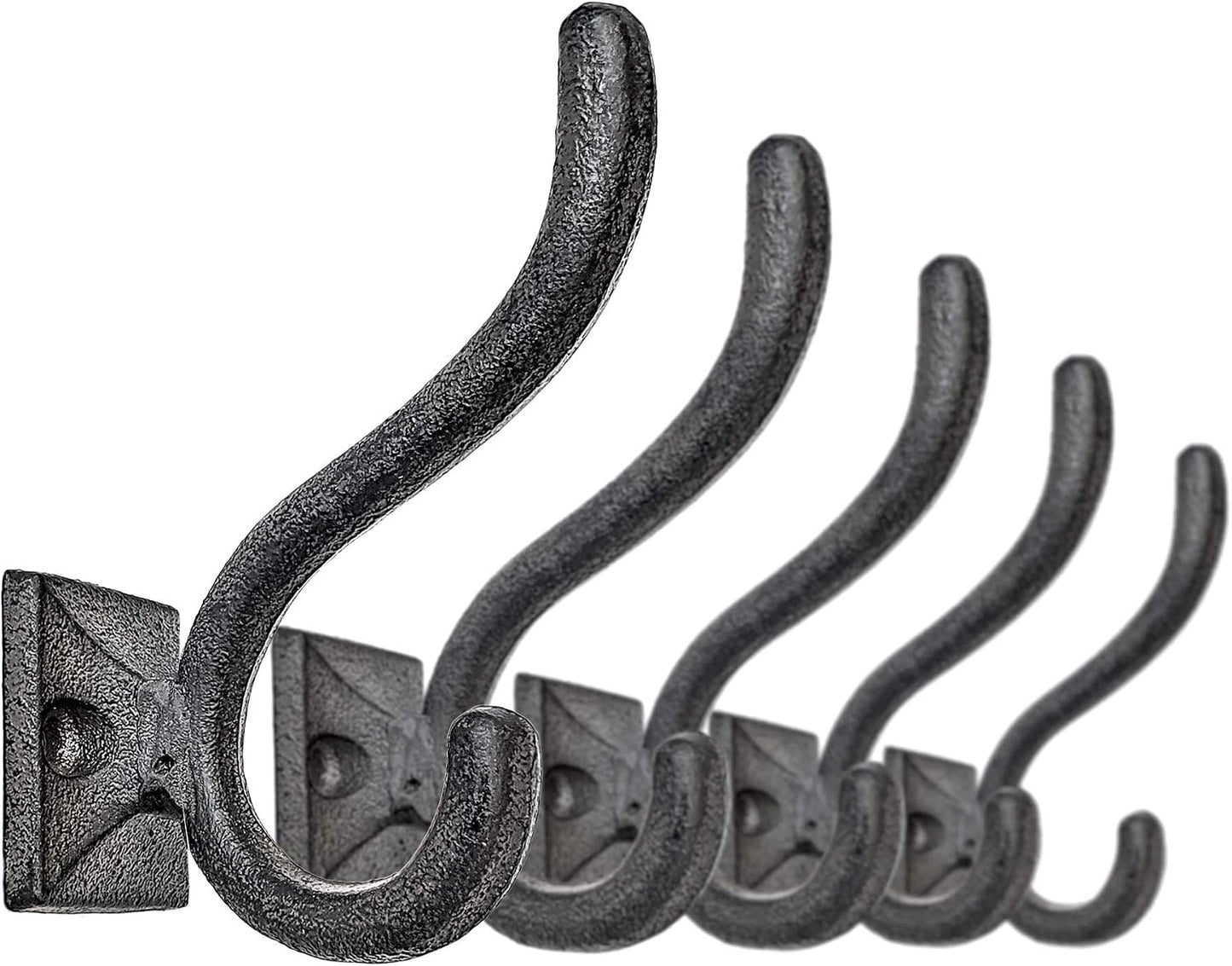 5 Ganchos Hierro Fundido Estilo Vintage Pared