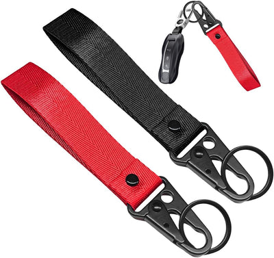 Llavero motocicleta multifuncional tela antipérdida rojo negro