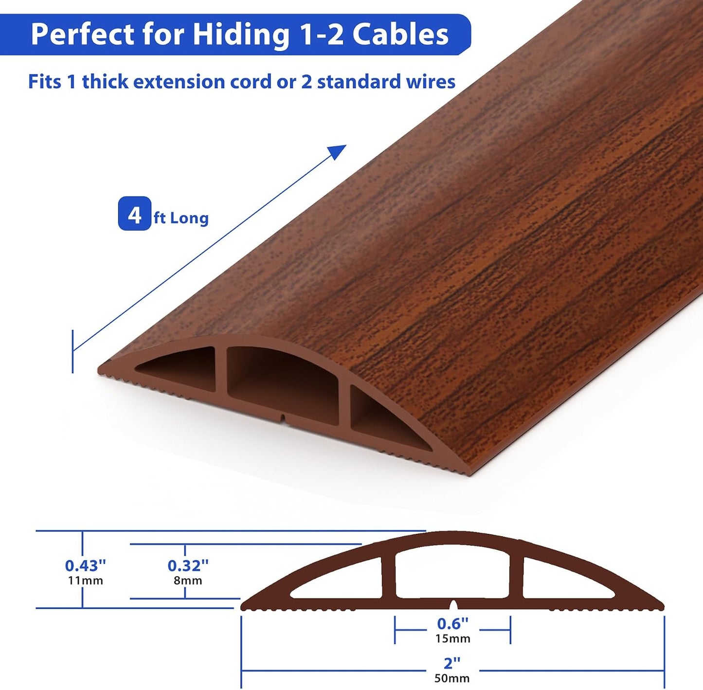 Cubierta cable piso madera nogal marrón