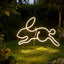 Letrero neón conejo 16pulg luces LED para hogar dormitorio