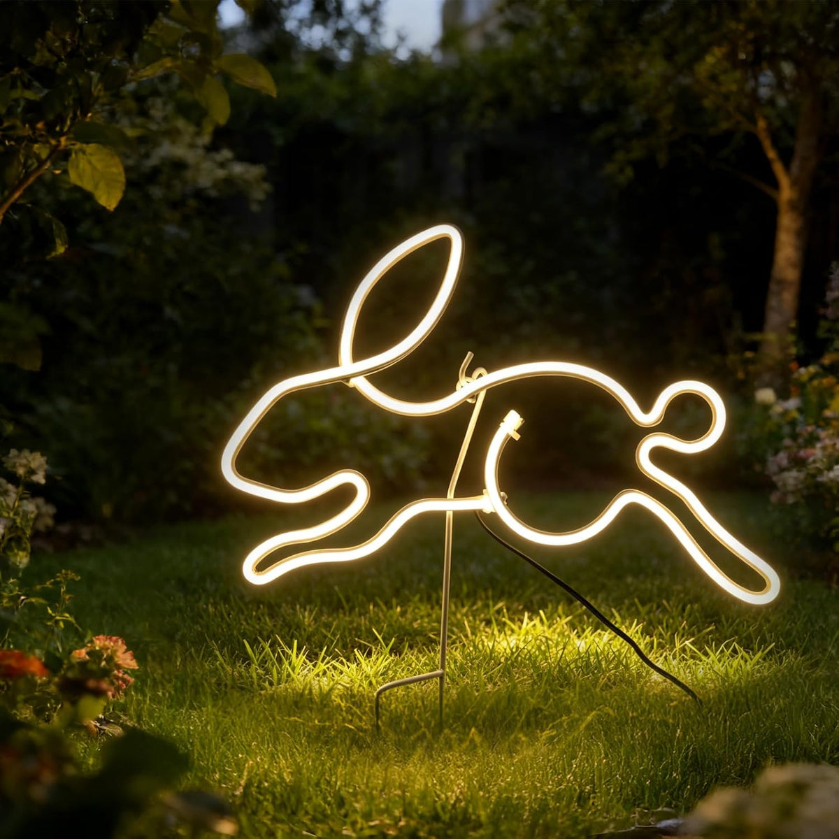 Letrero neón conejo 16pulg luces LED para hogar dormitorio