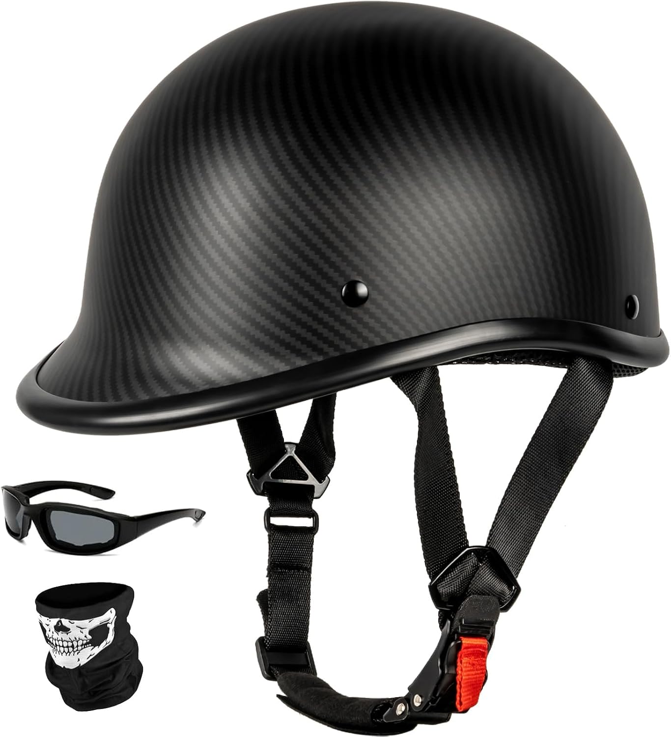 Casco motocicleta vintage perfil bajo media cara aprobado