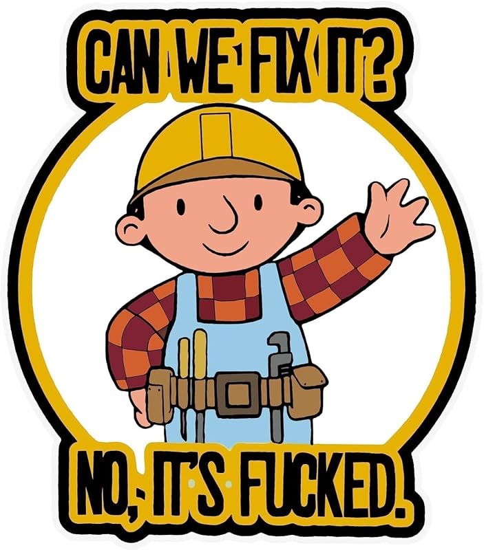 3 Pzas Adhesivo Casco Bob Humor Mecánico Soldador