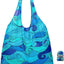 Bolso plegable reutiliz. para compras y viajes azul ondas