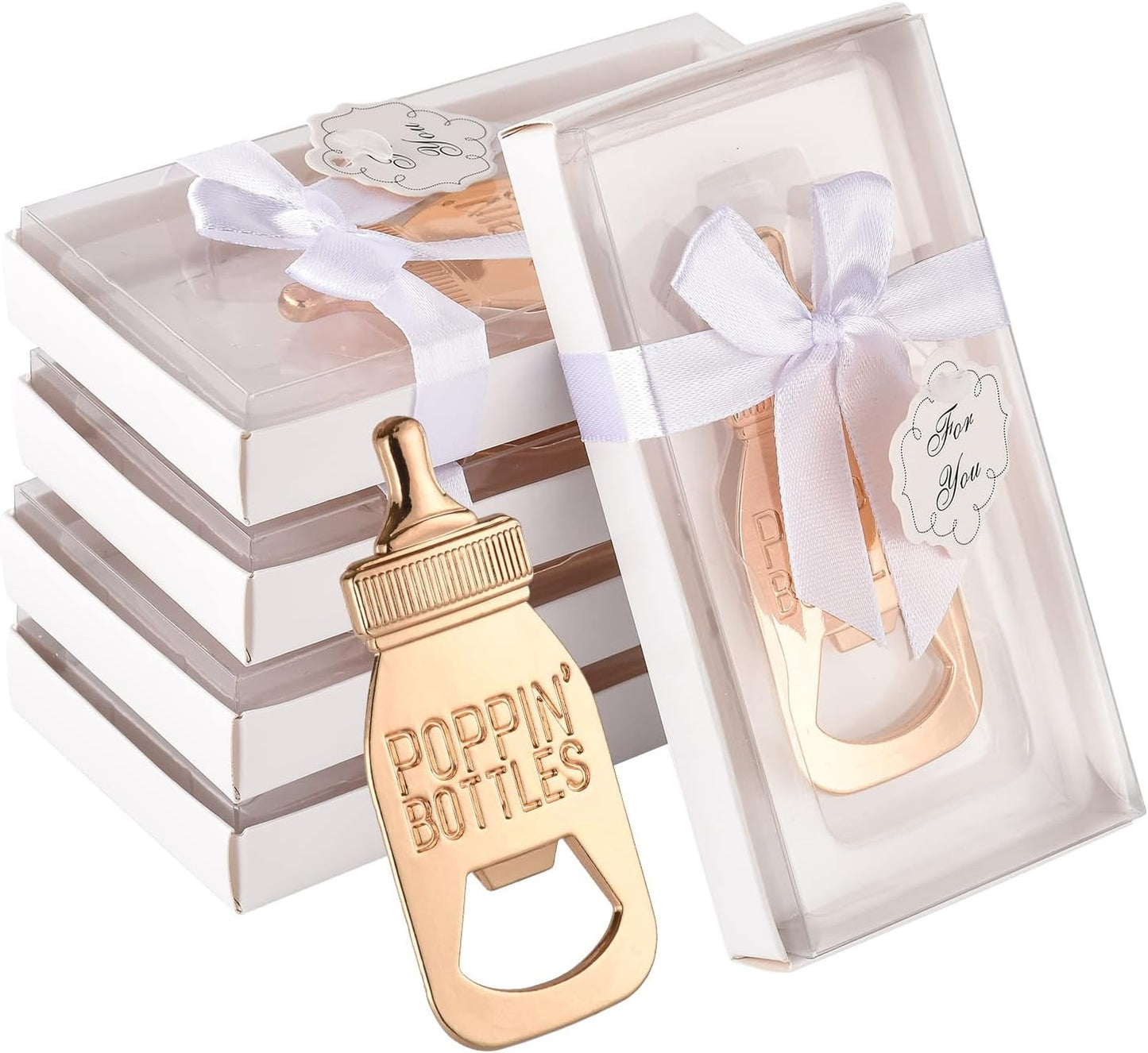 12 Abrebiberones Oro Rosa Regalo Baby Shower