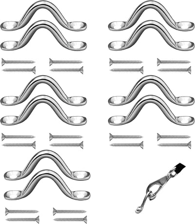 10 Correas Ojo Acero Inox Bimini Kayak