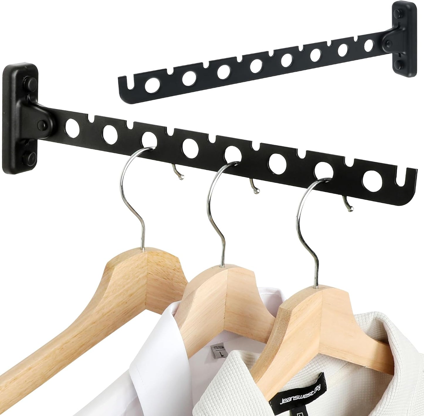 Perchero plegable para ropa color negro 2uds