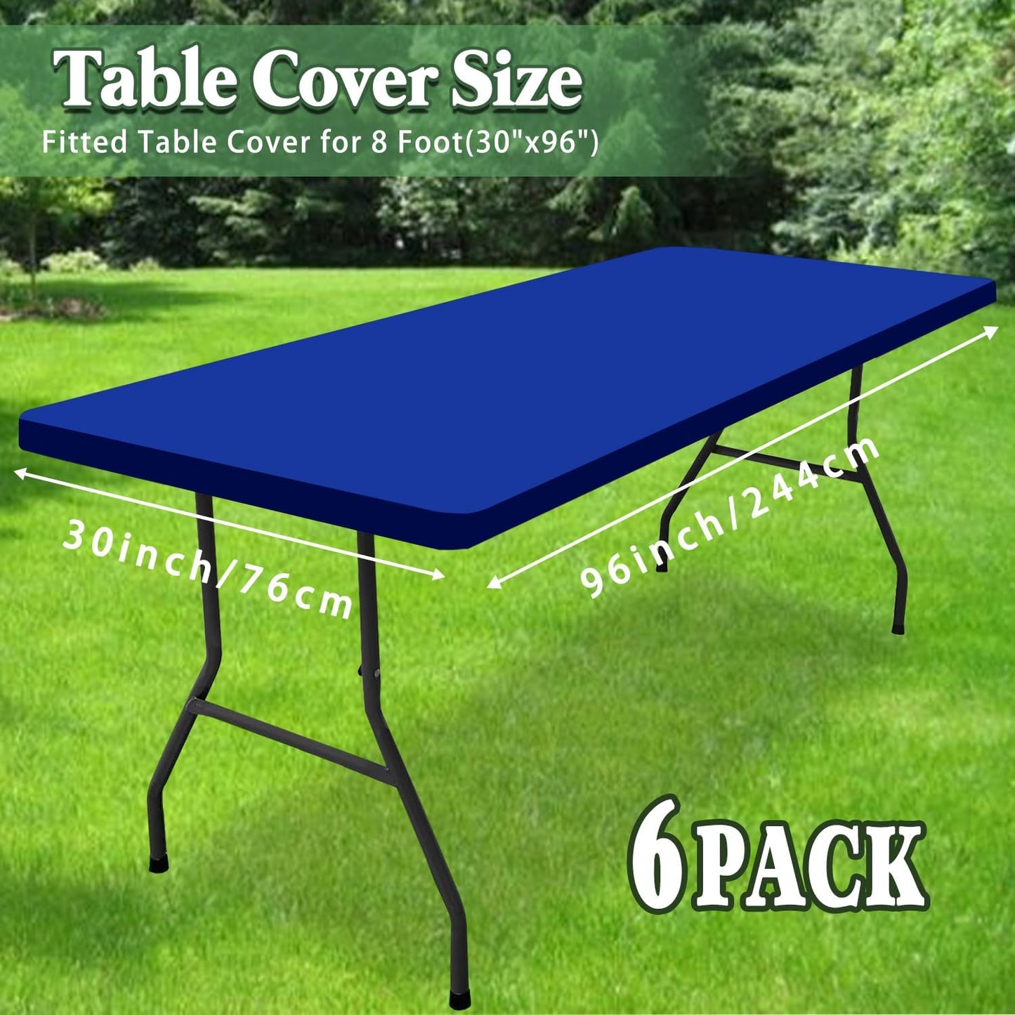 6 Manteles Elásticos 30x96pulg Impermeables Mesa Rectangular