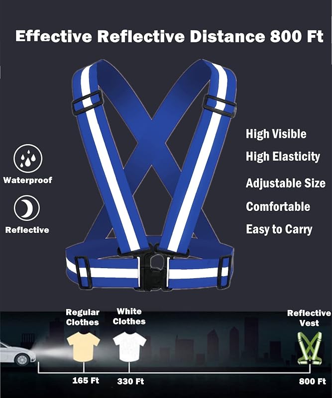 Chaleco reflectante para correr andar en bicicleta de noche