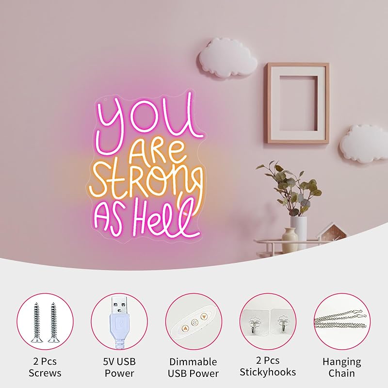Letrero neón LED rosa USB para dormitorio