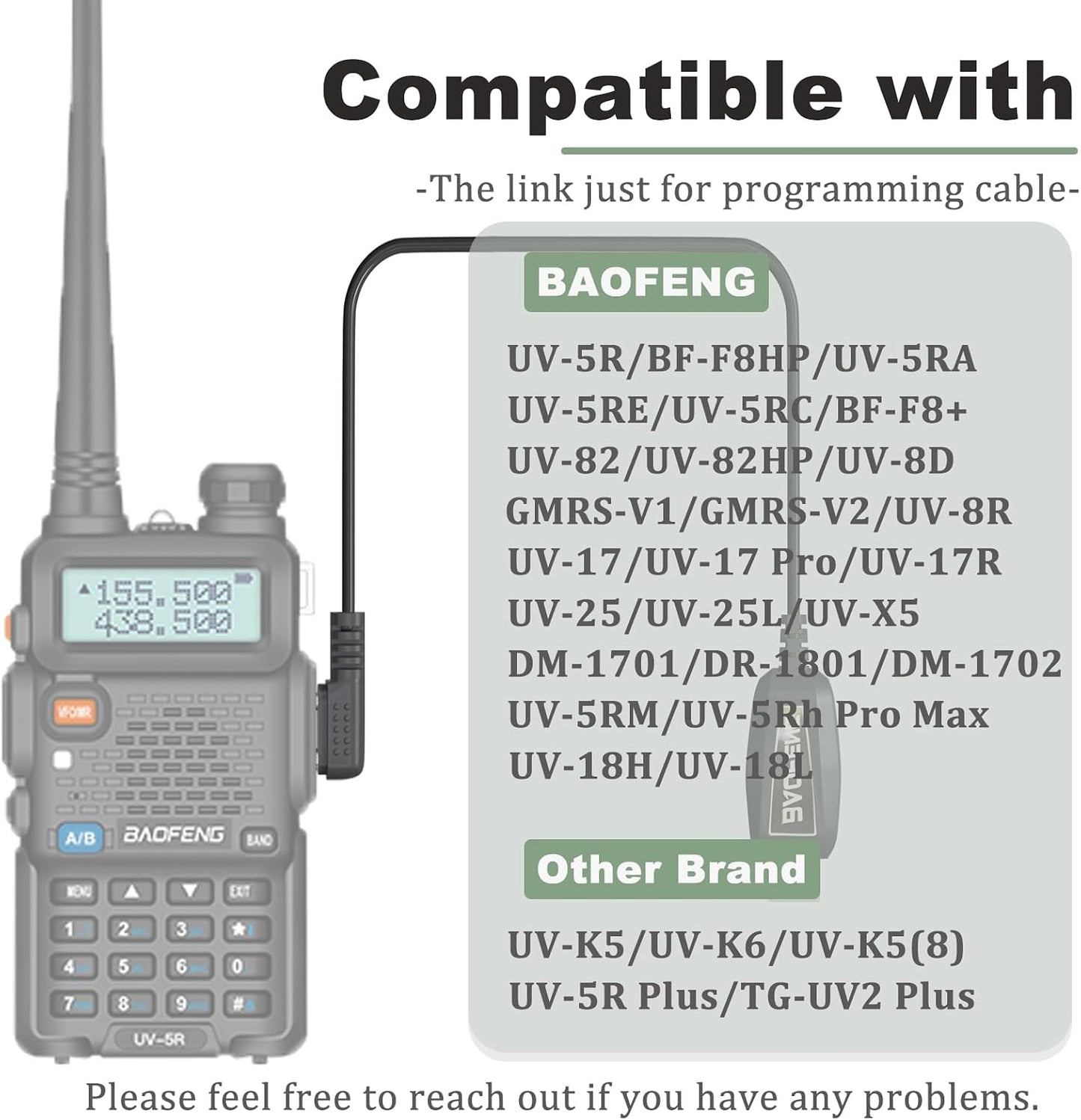 Cable USB CH340 para radio UV-5R BF-F8HP UV-82