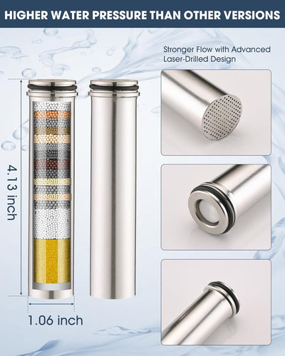 2 Filtros Repuesto Cabezal Ducha Pweran Acero Inox