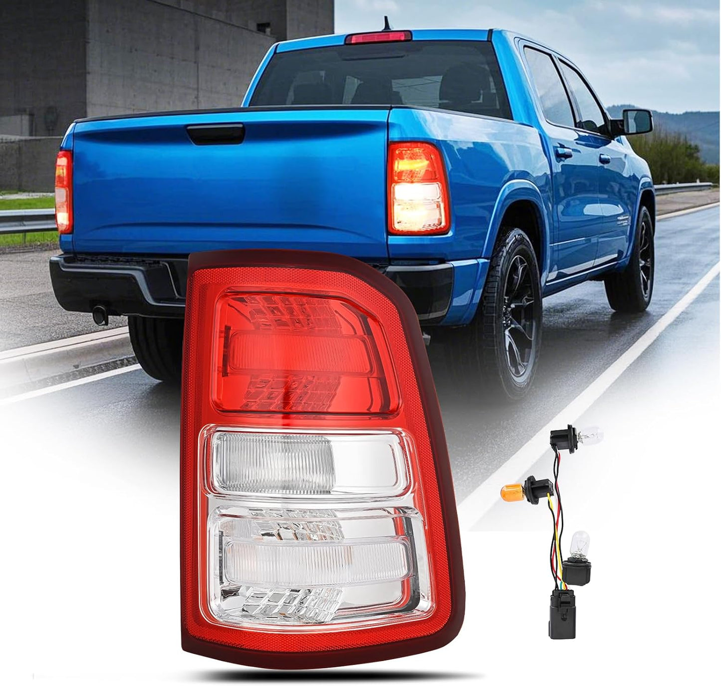 Luz trasera comp Dodge Ram lado pasajero con bombillas
