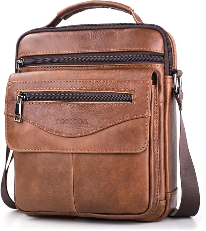 Bolso bandolera cuero para hombre viaje
