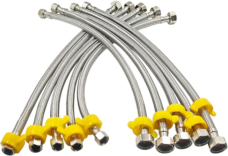 Líneas grifo FIP 16" 3/8x1/2 acero inox 10 Pzas