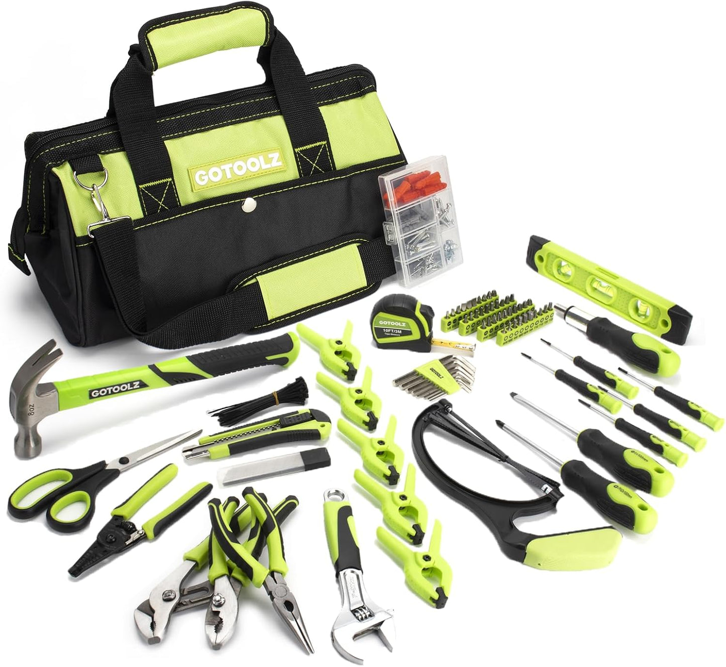 Set 269 Pzas Kit Herramientas Hogar Básico con Bolsa Verde