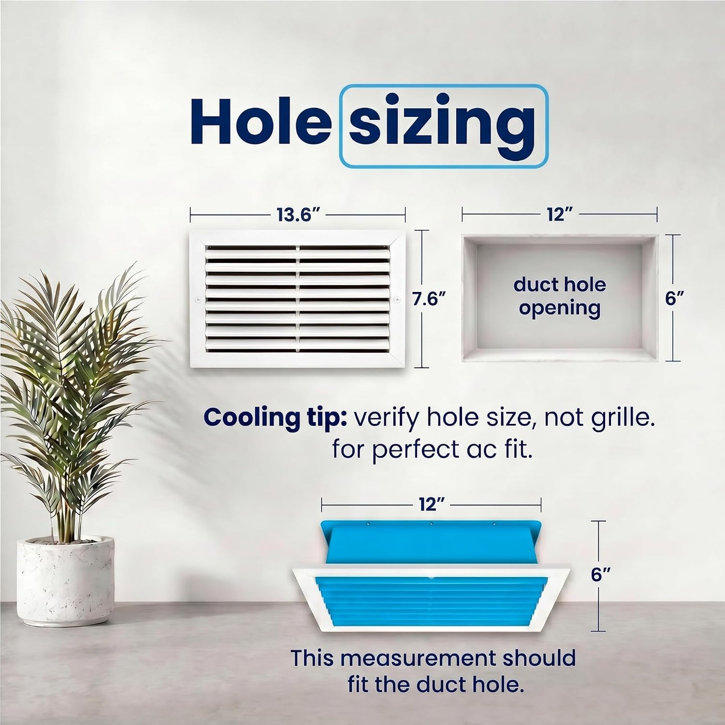 Cubierta ventilación HVAC 6x12pulg silenciosa con amortiguador