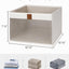 Cestas tela con ventana plegable para armario set 3 beige