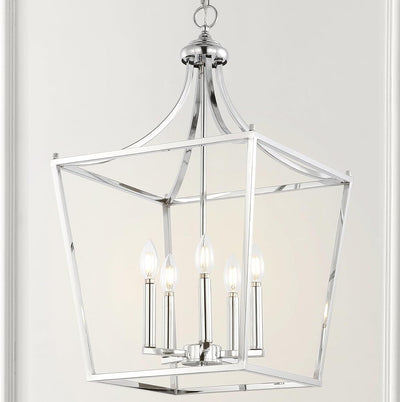 Linterna colgante hierro cromado 16pulg Midcentury cocina