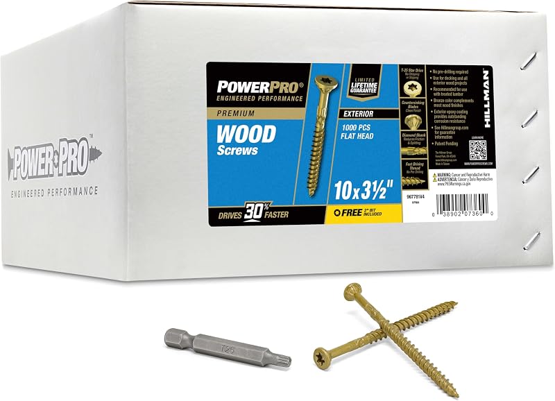 Tornillos madera exterior #10x3.5" pack 1000 bronce