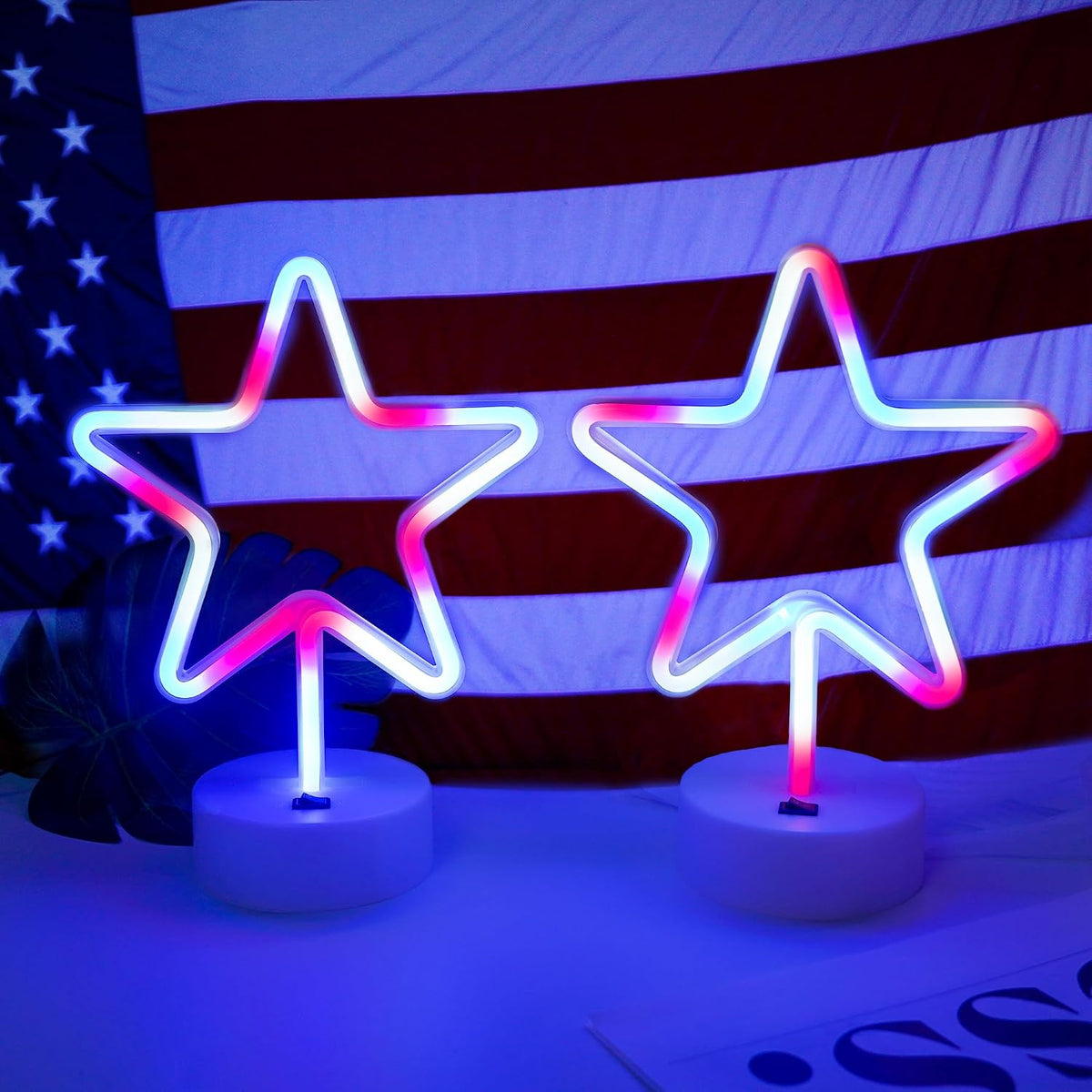 Lámpara led neón estrella 250 aniversario 4 de julio usb