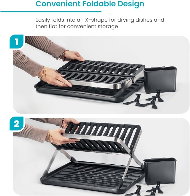 Escurridor platos plegable con bandeja goteo