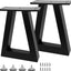 Patas mesa metal trapecio 10pulg negro tornillos almohadillas